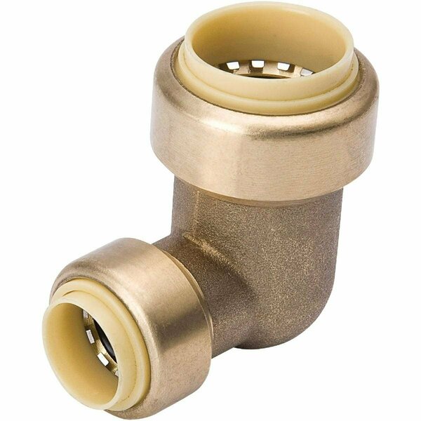 Proline 3/4 In. PF x 1/2 In. PF 90 Deg. Push Fit Brass Elbow 1/4 Bend 6631-043